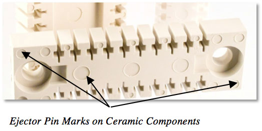 Ejector Pin Marks on Ceramic Components